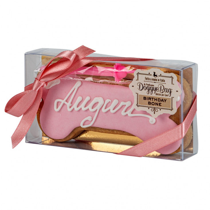 DoggyeBag Birthday Bone Biscotto per Cani Rosa 85 g DoggyeBag Birthday Bone Biscotto per Cani Rosa 85 g